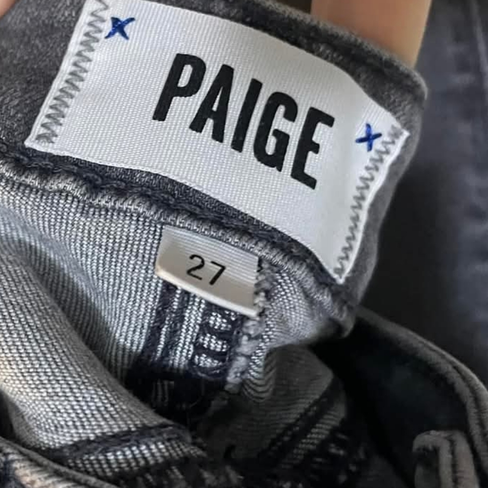 PAIGE Raw Hem Skinny Stretch Grey Jeans Size 27